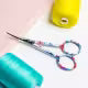 4in Forged Embroidery Scissors, Curved Tip - Floral Printed Handle