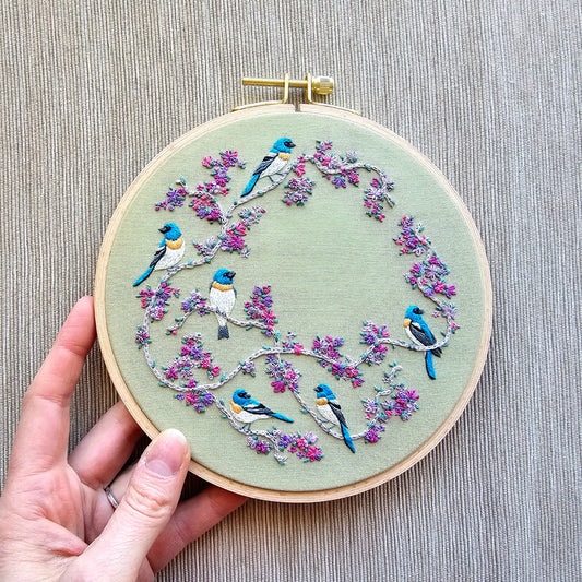 Bird & Floral Embroidery Hoop Kit – Beginner-Friendly