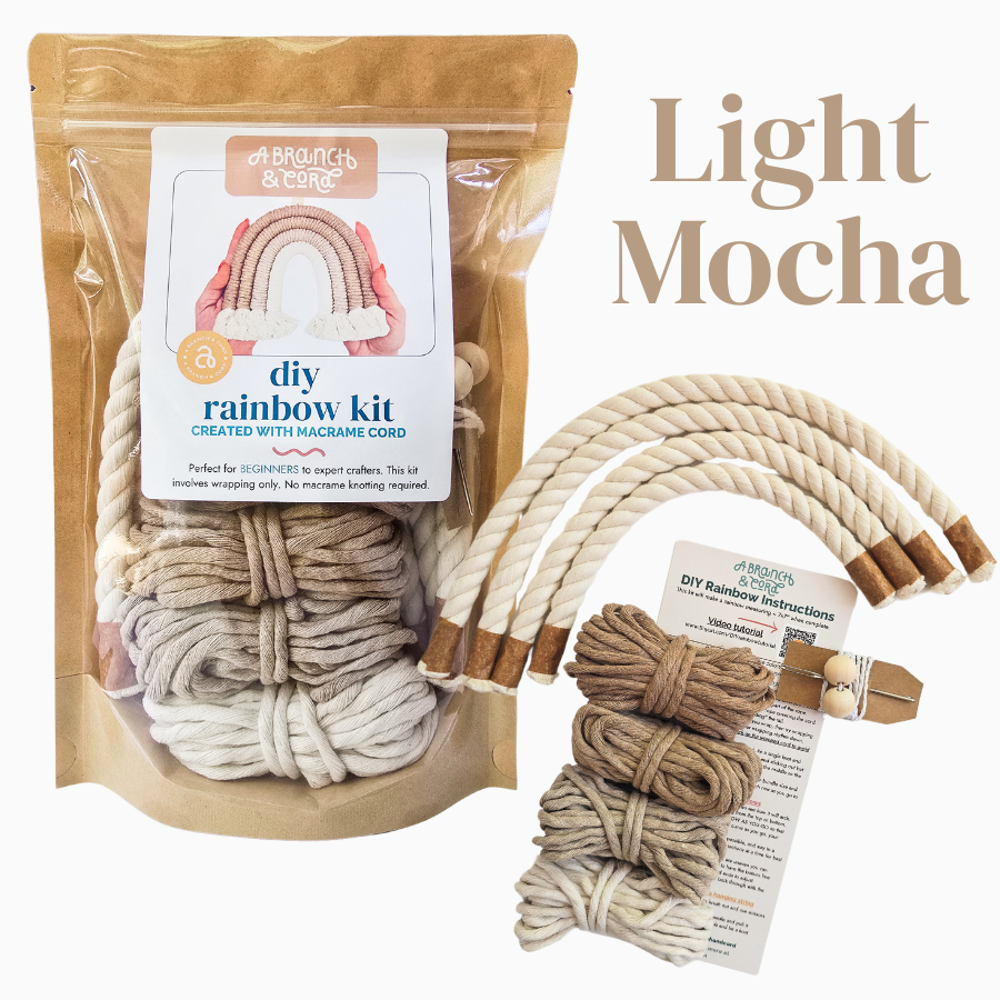 DYI Macrame Cord Rainbow Kit: Light Mocha