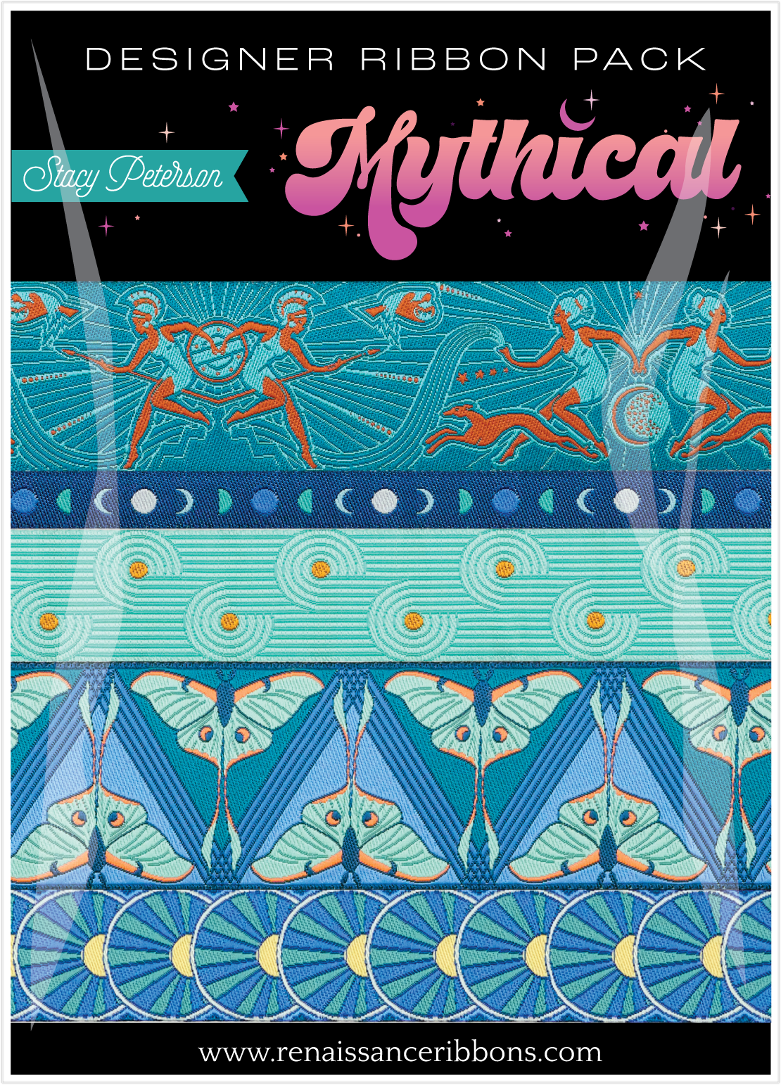 Deep Teal Mythical Collection by Stacy Peterson – Designer Ribbon Pack