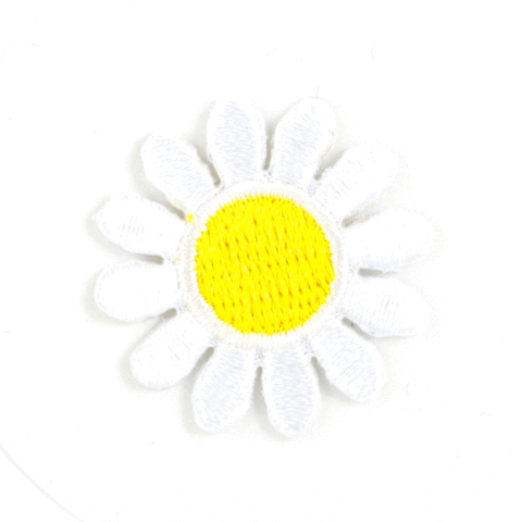 Embroidered Sticker Patch: White Daisy