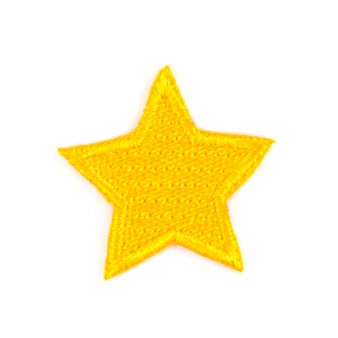 Embroidered Sticker Patch: Gold Star