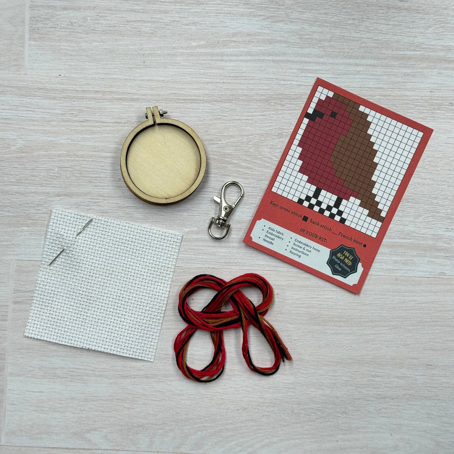 Mini Matchbox Christmas Cross Stitch Kit: Red Robin