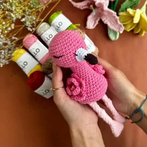 Knitty Critters - Pouch Pals - Felicity Flamingo