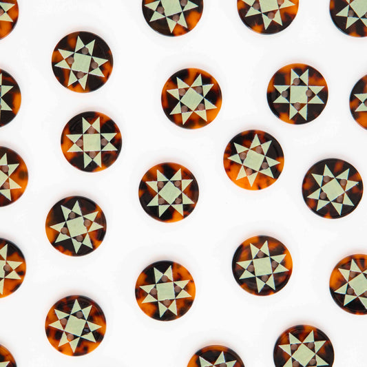 Large Quilt Star Buttons β Pack of 6