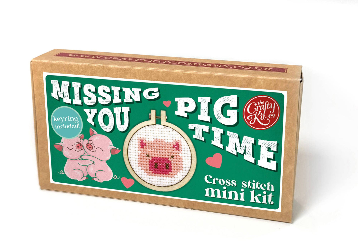Mini Matchbox Cross Stitch Kit: Missing You Pig Time