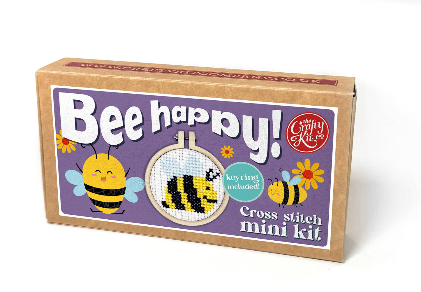 Mini Matchbox Cross Stitch Kit: Bee Happy!