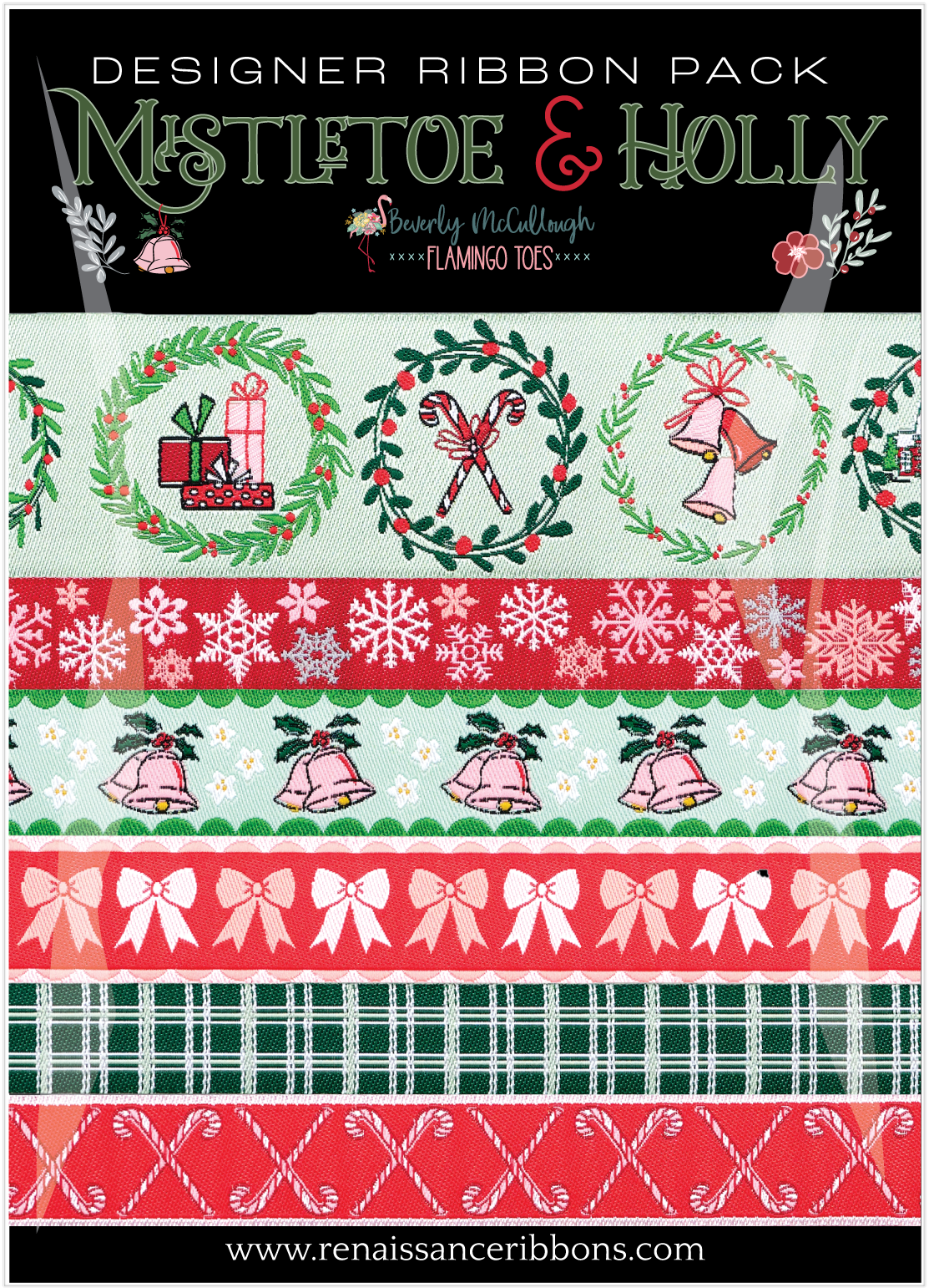 Mistletoe and Holly Designer Ribbon Pack