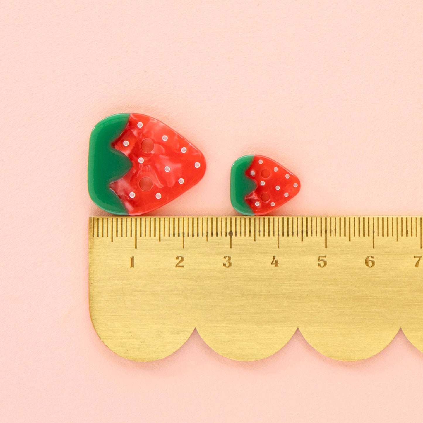 Large Strawberry Buttons – Pack of 6