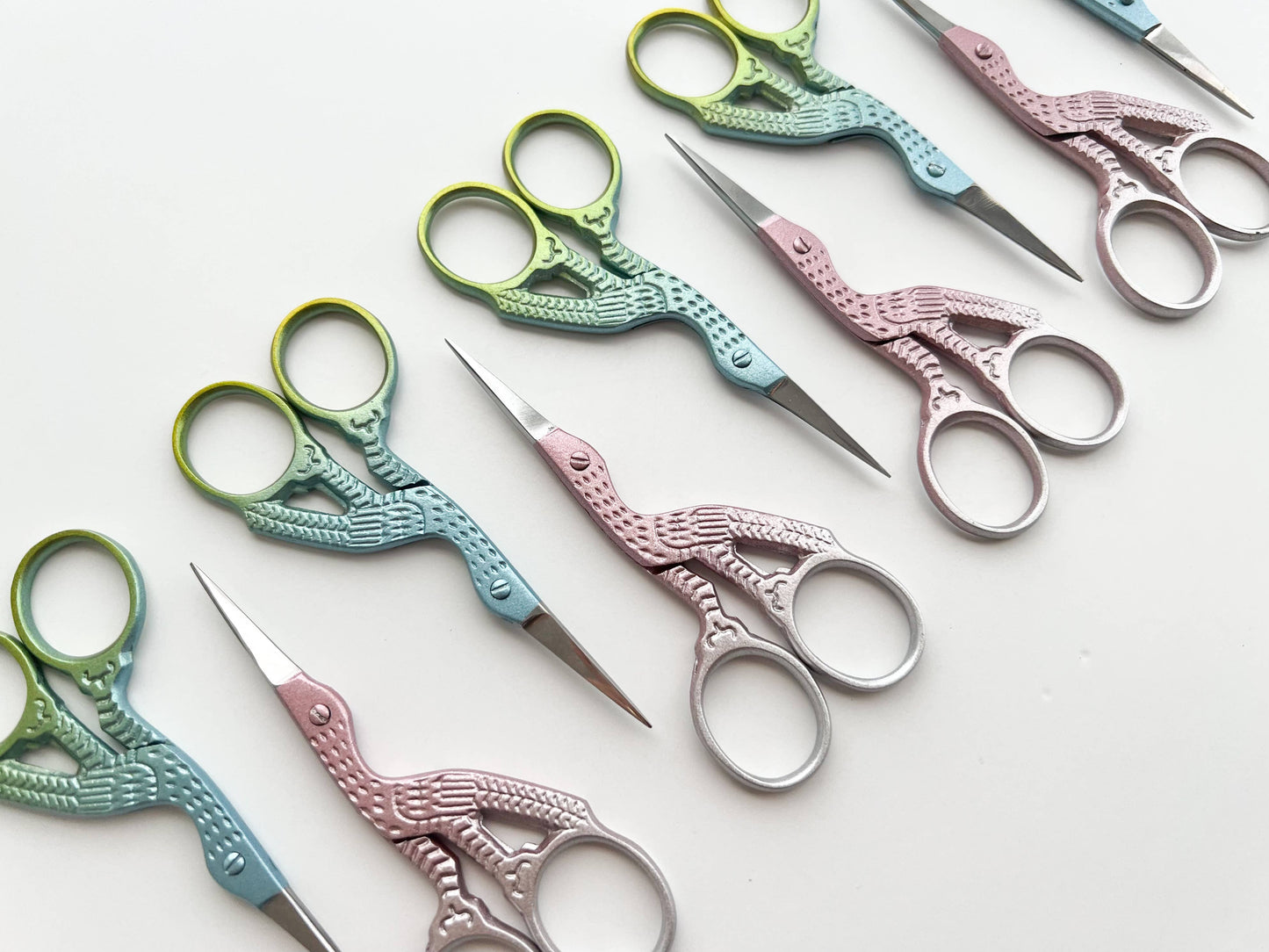 Embroidery stork scissors, small bird scissors: Pink Shell