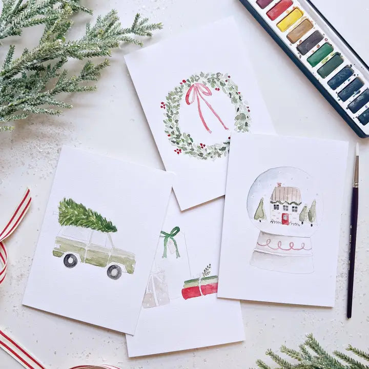 Christmas Cheer Paintable Watercolor Notecard Set