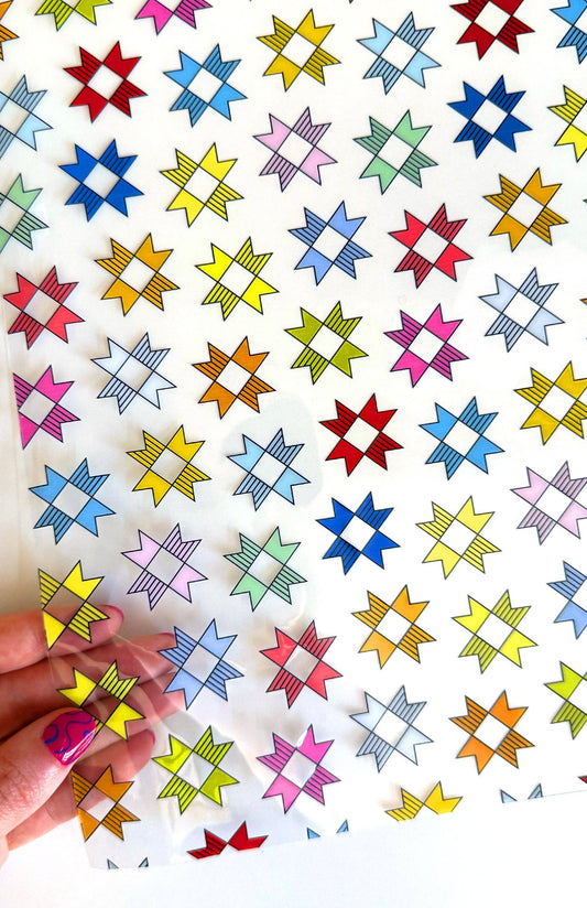 Clear TPU Vinyl: Patchwork Stars