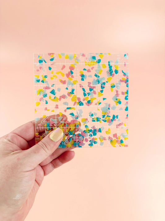4.5" Square Quilting Ruler: Confetti