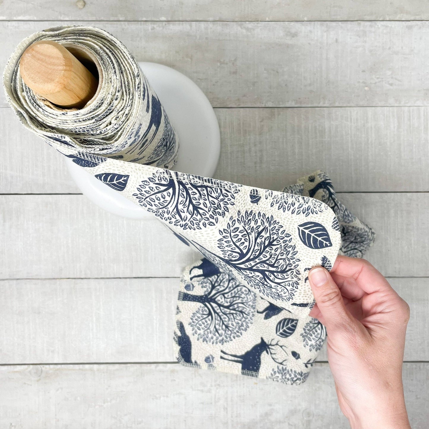 Organic Reusable Paper Towels - Antique Blue