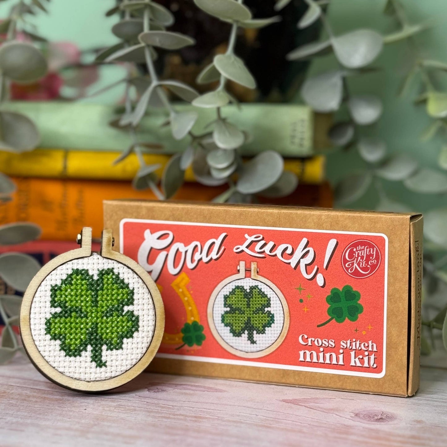 Mini Matchbox Cross Stitch Kit: Good Luck!