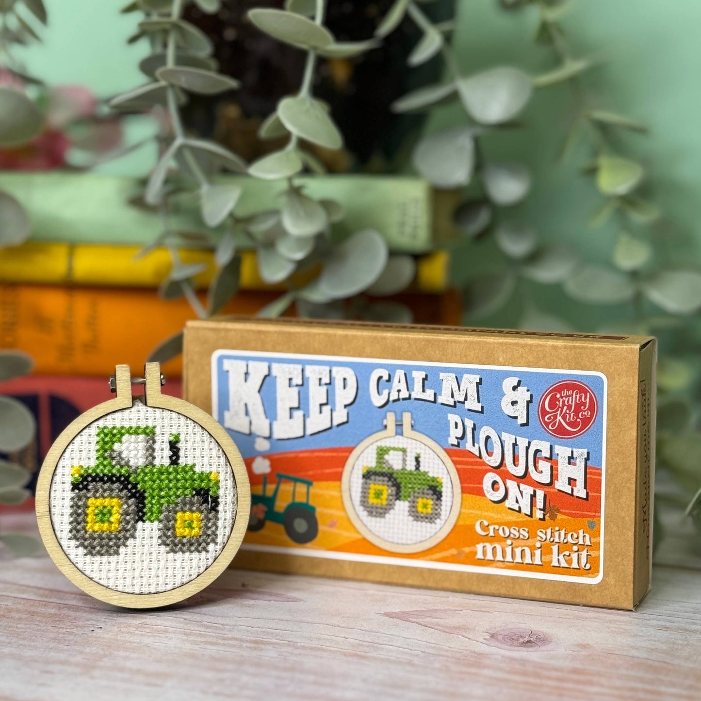 Mini Matchbox Cross Stitch Kit: Keep Calm and Plough On!
