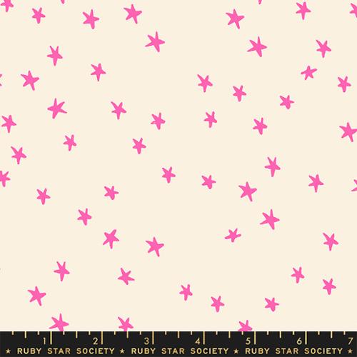 Starry Neon Pink Yardage by Alexia Abegg for Ruby Star Society
