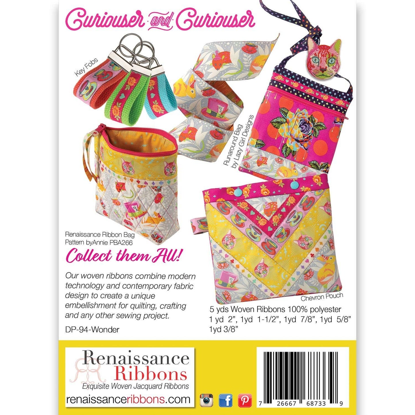 Tula Pink - Curiouser & Curiouser Ribbon Pack – Wonder (5 yds Total)