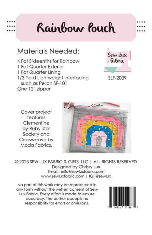 Rainbow Pouch Pattern by Chrissy Lux