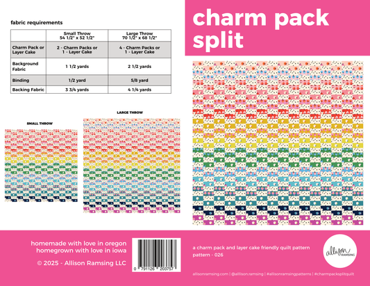 Charm Pack Split Quilt Pattern - Printed