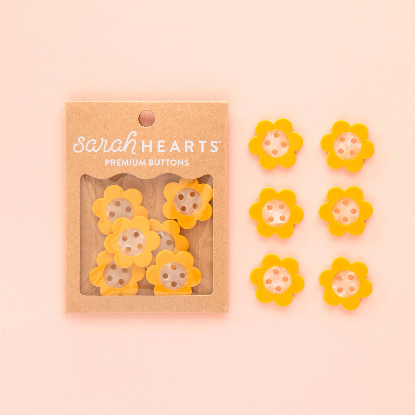 Large Yellow Daisy Buttons – Pack of 6