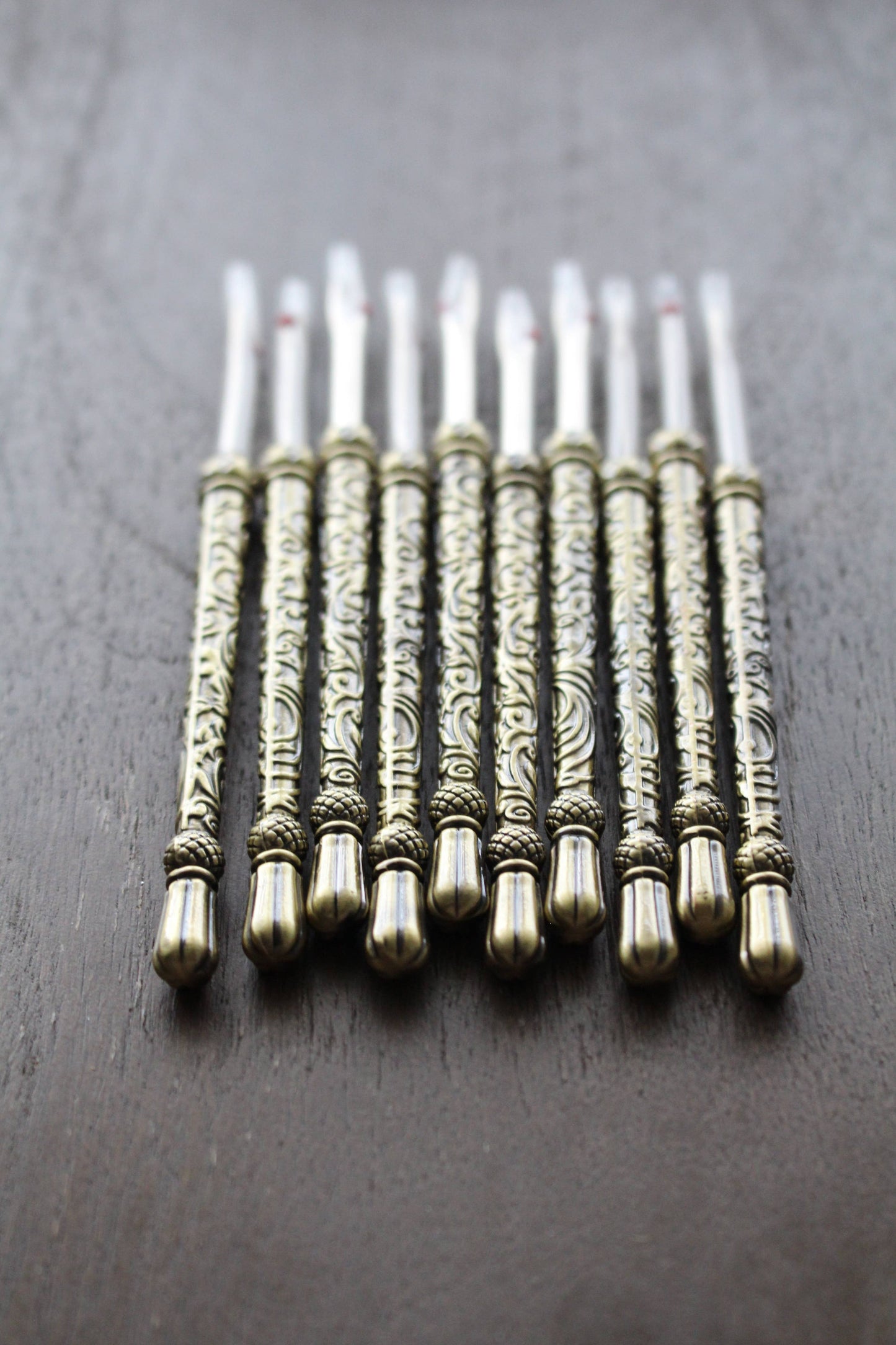 Metal Engraved Seam Rippers: Antique Gold