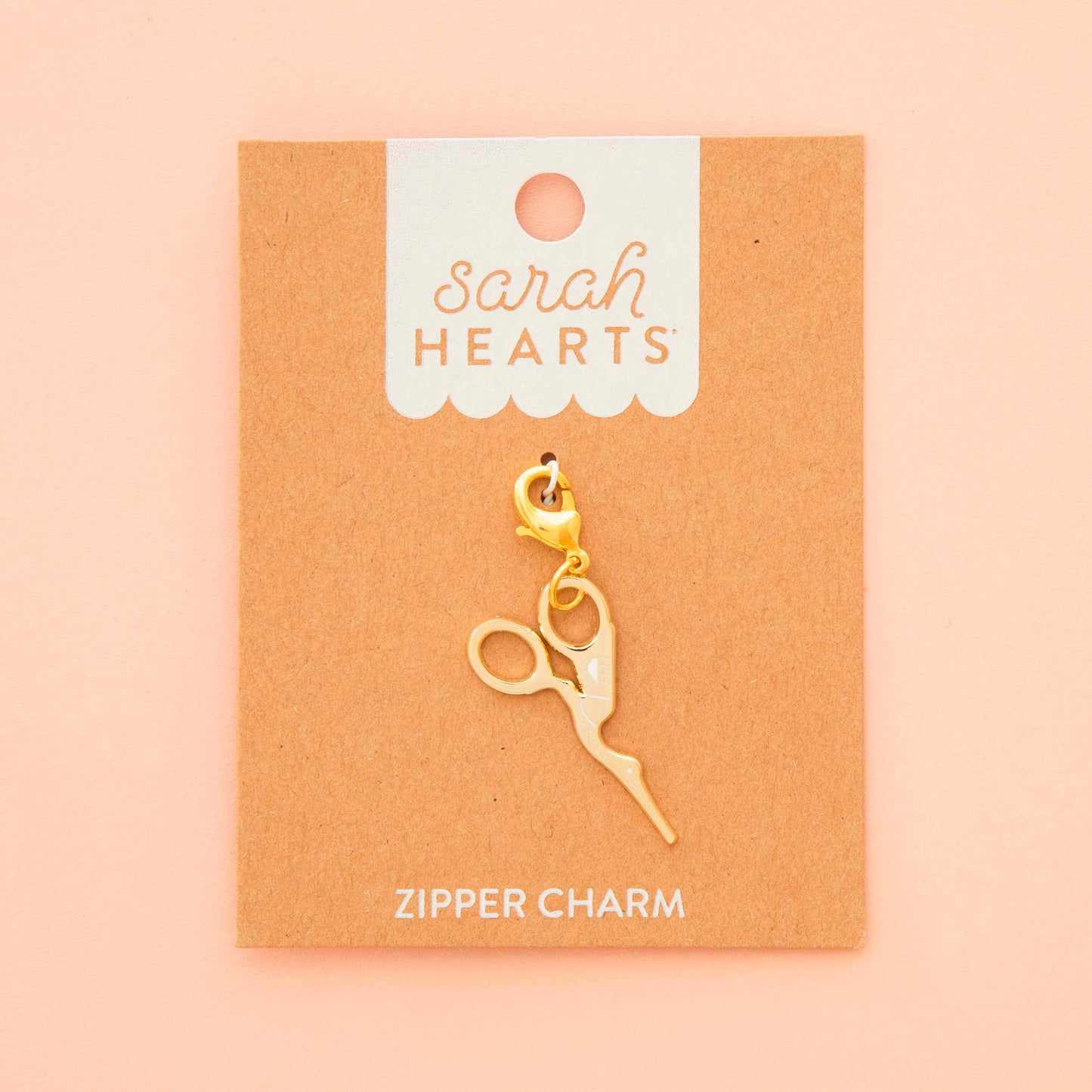 Sewing Machine Removable Zipper Charm: Gold Stork Embroidery Scissor