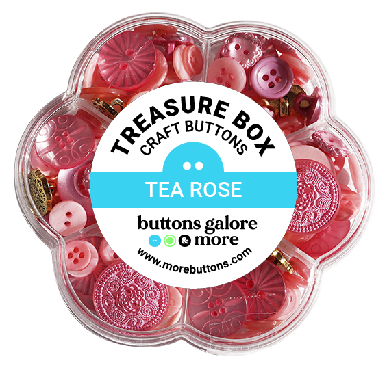 Tea Rose Treasure Box β Designer Buttons by Buttons Galore & More πΉβ¨
