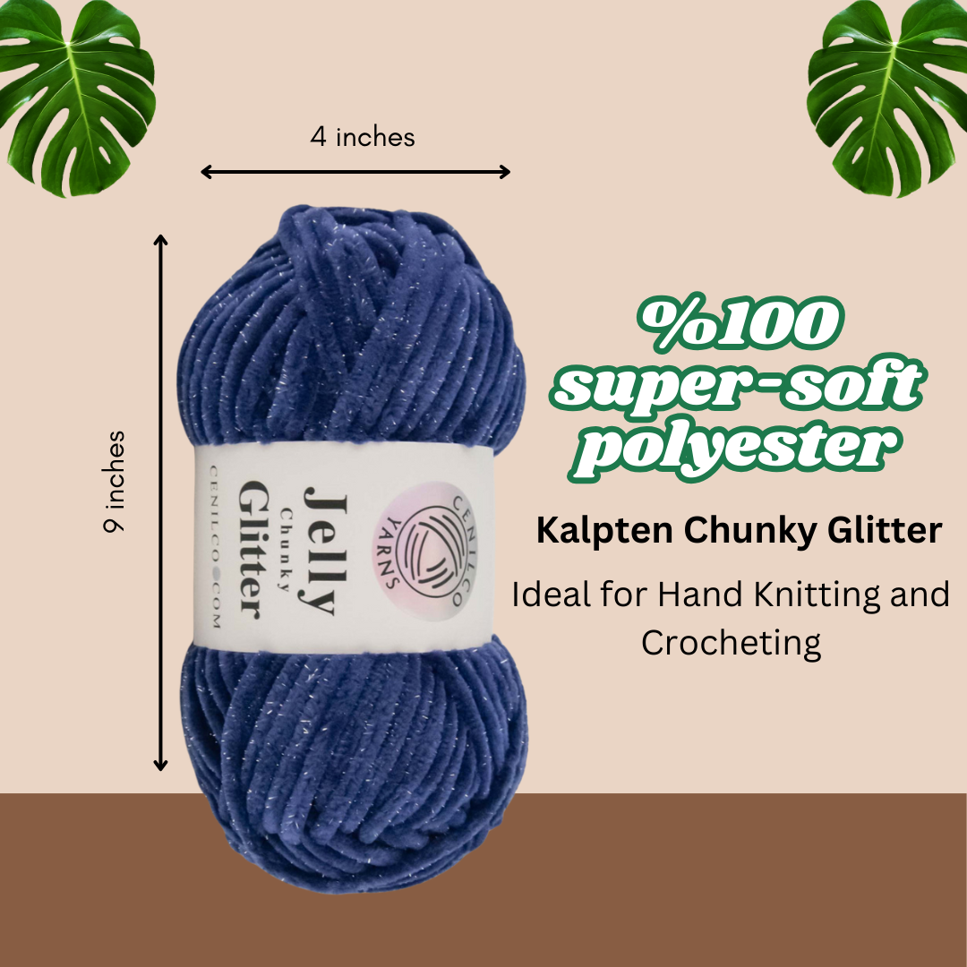 Jelly Chunky Glitter Yarn – Super Bulky Chenille with Sparkle ✨: 110-08 RED