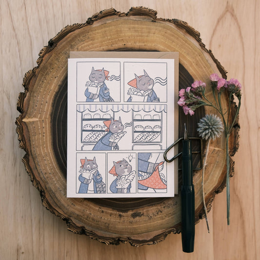 Greeting Card: Cat Bakery Comic