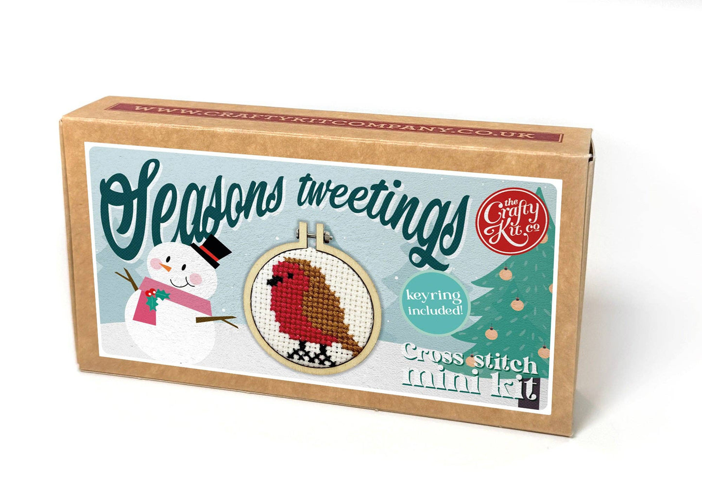 Mini Matchbox Christmas Cross Stitch Kit: Red Robin