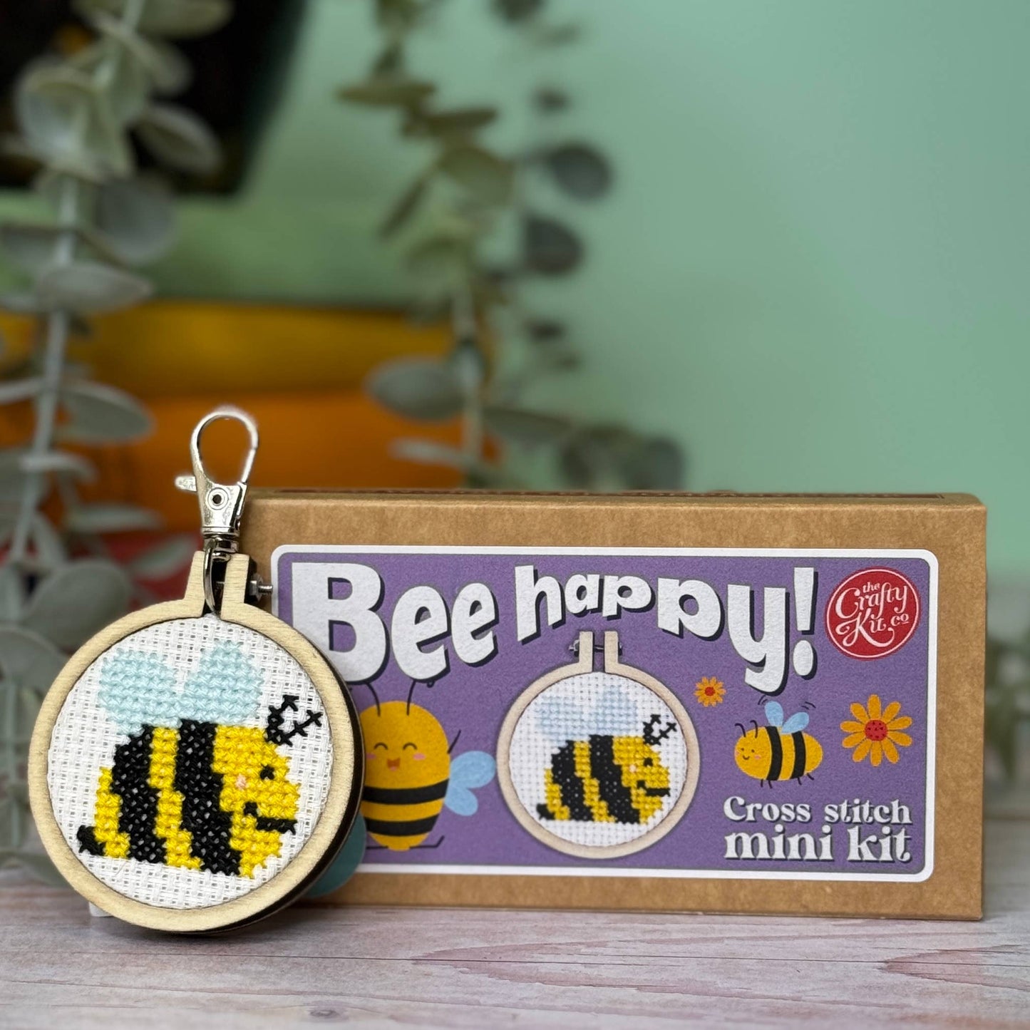 Mini Matchbox Cross Stitch Kit: Bee Happy!