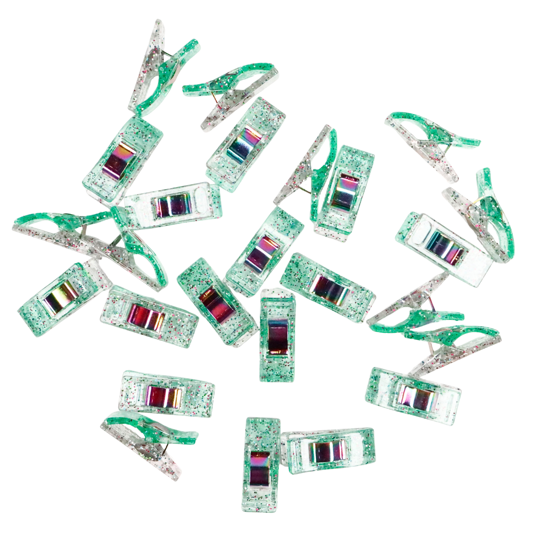 Sea Glass Glitter Clips | Pack of 25