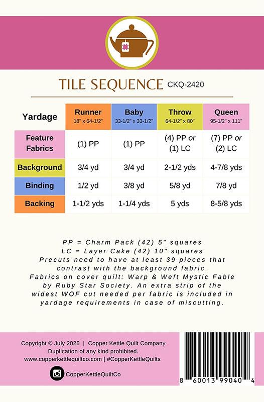 Tile Sequence Quilt Pattern – Copper Kettle Quilt Company