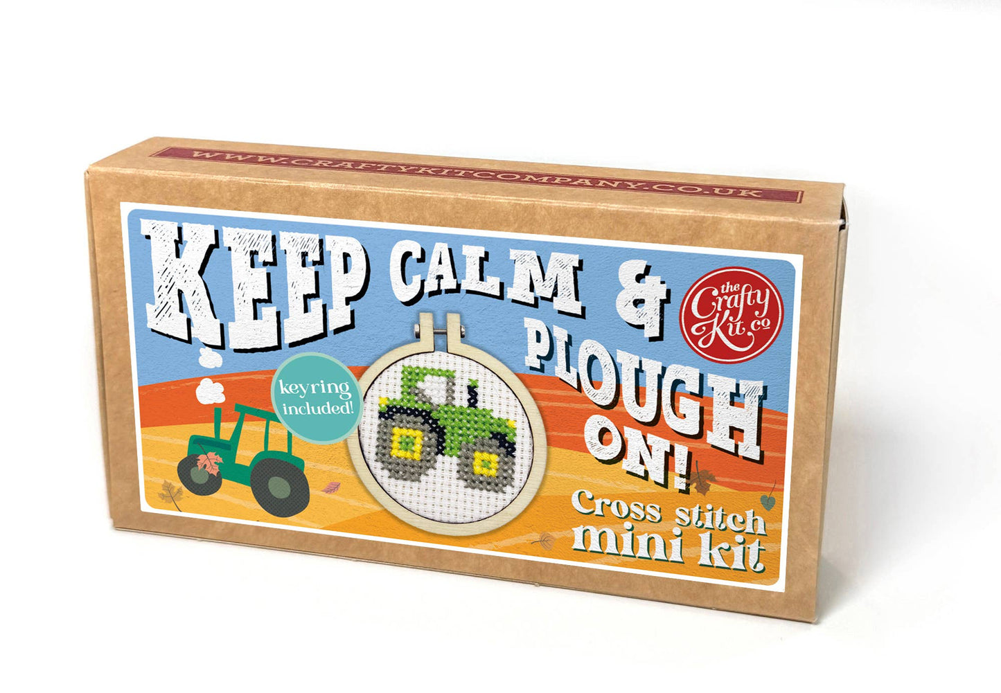 Mini Matchbox Cross Stitch Kit: Keep Calm and Plough On!