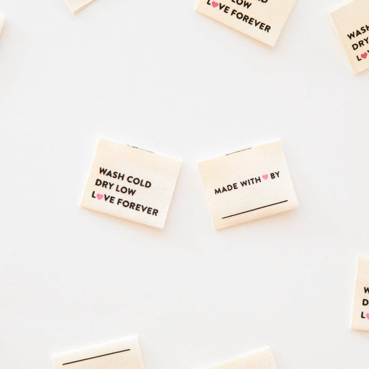 Wash Cold Dry Low Organic Cotton Sewing and Quilting Labels