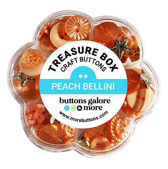 Peach Bellini Treasure Box β Designer Buttons by Buttons Galore & More πβ¨