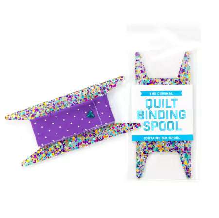 Quilt Binding Spool - Purple Teal & Gold Glitter