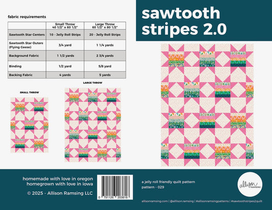 Sawtooth Stripes 2.0 Quilt Pattern – Printed