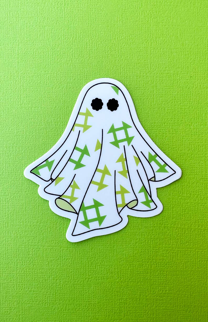 Quilt Ghost Sticker: Green