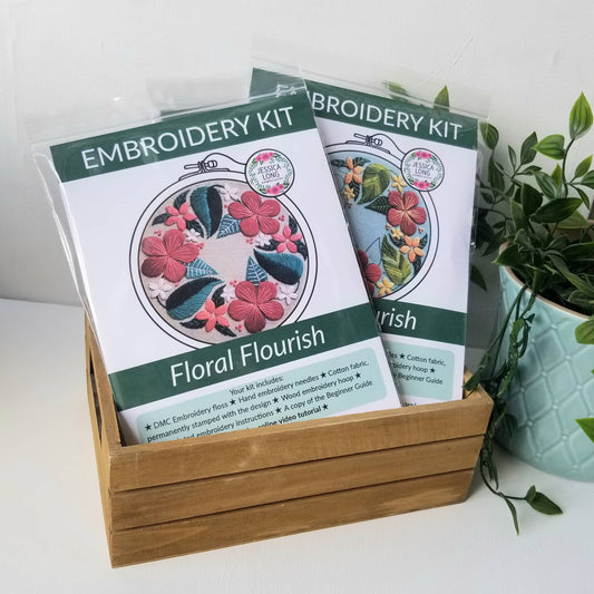 Floral Embroidery Hoop Kit – Beginner-Friendly