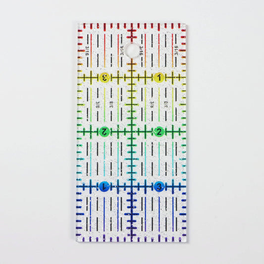 4" x 2" Ruler - Rainbow Gradient | Glitter