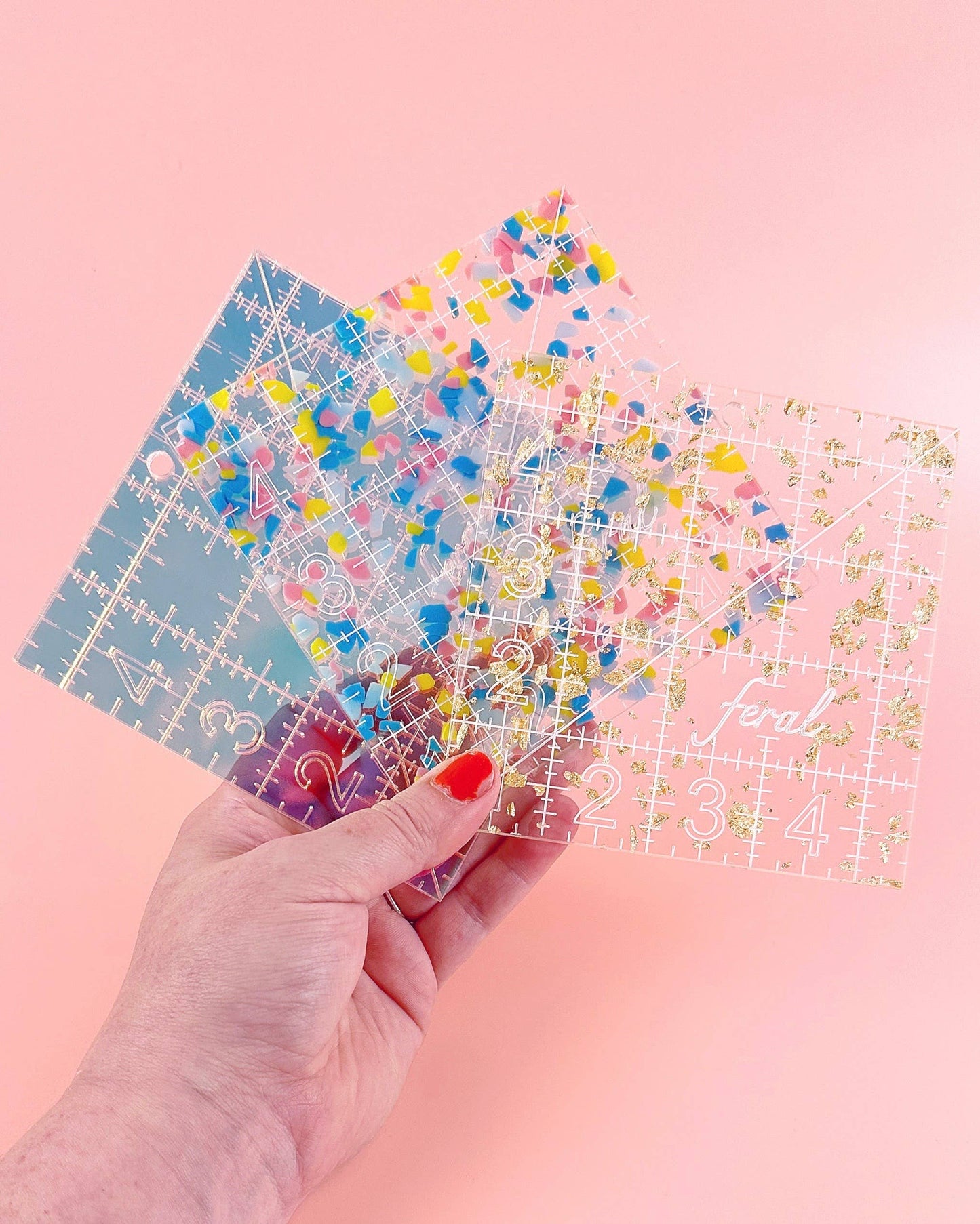 4.5" Square Quilting Ruler: Confetti
