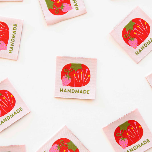 Handmade Large Sewing Labels: Tomato Pin Cushion