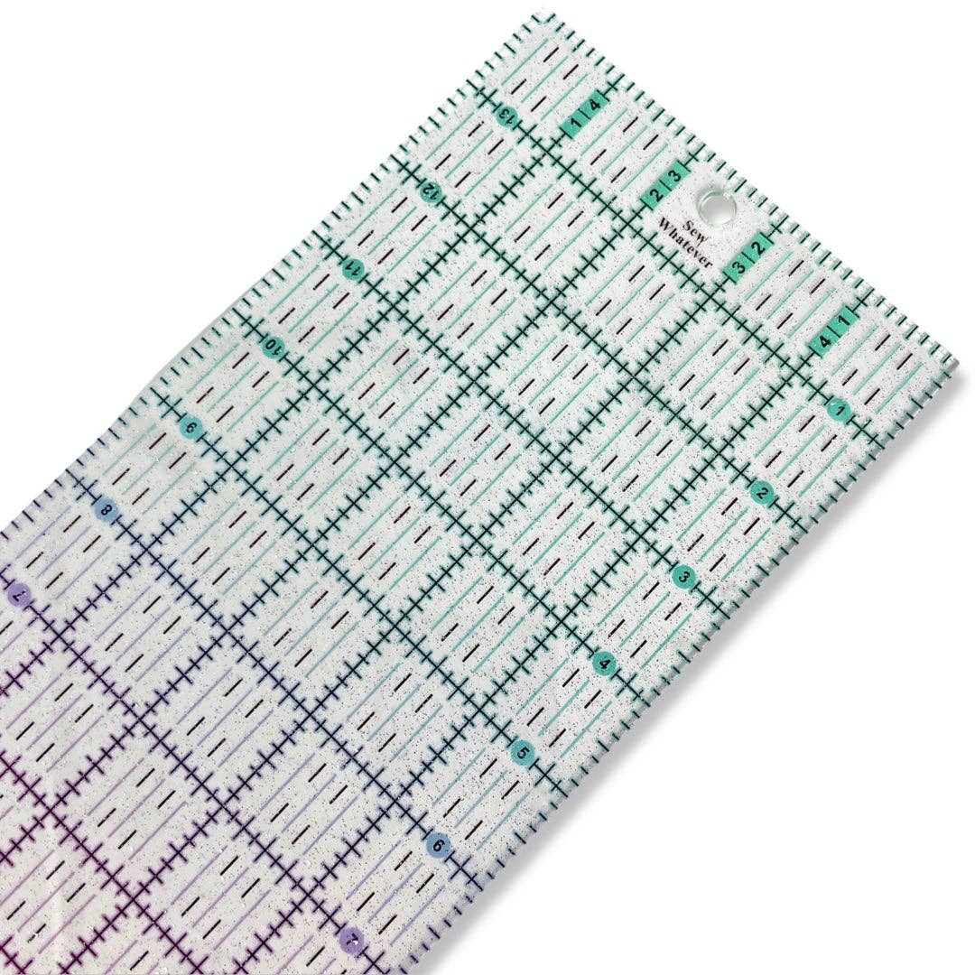 Pink to Teal Gradient | Glitter - 14” x 5" Ruler