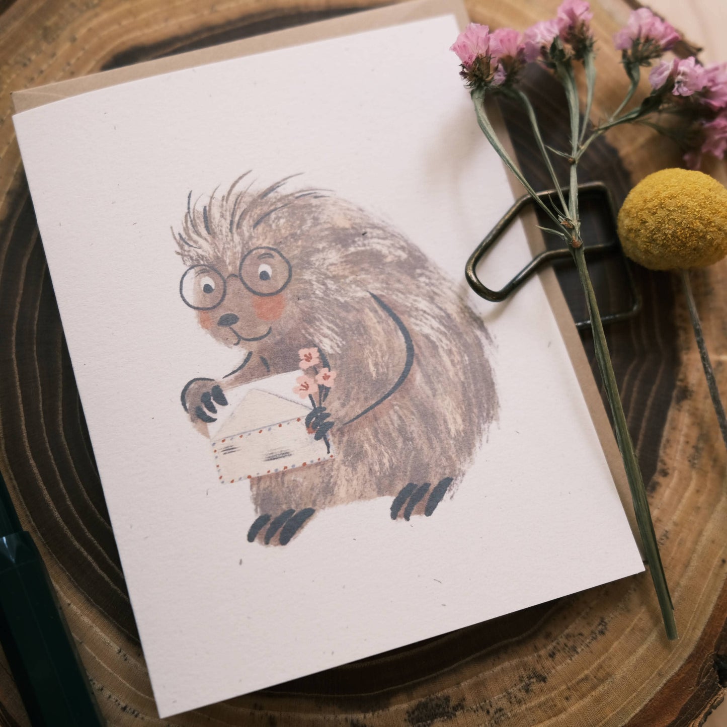 Greeting Card: Porcupine Snail Mail