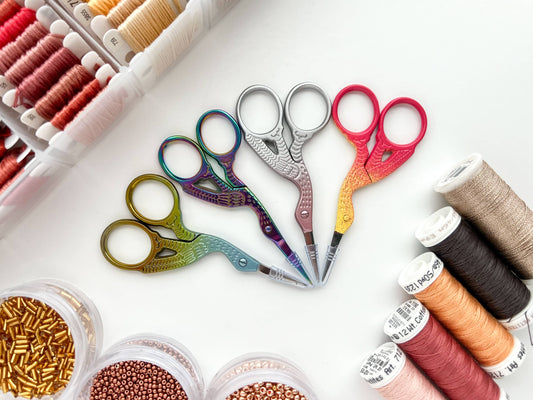 Embroidery stork scissors, small bird scissors: Pink Shell