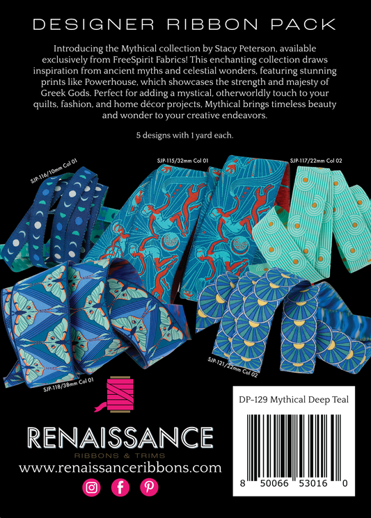 Deep Teal Mythical Collection by Stacy Peterson – Designer Ribbon Pack