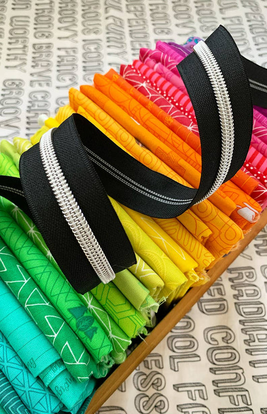 Black Zipper Tape with Nickel Teeth