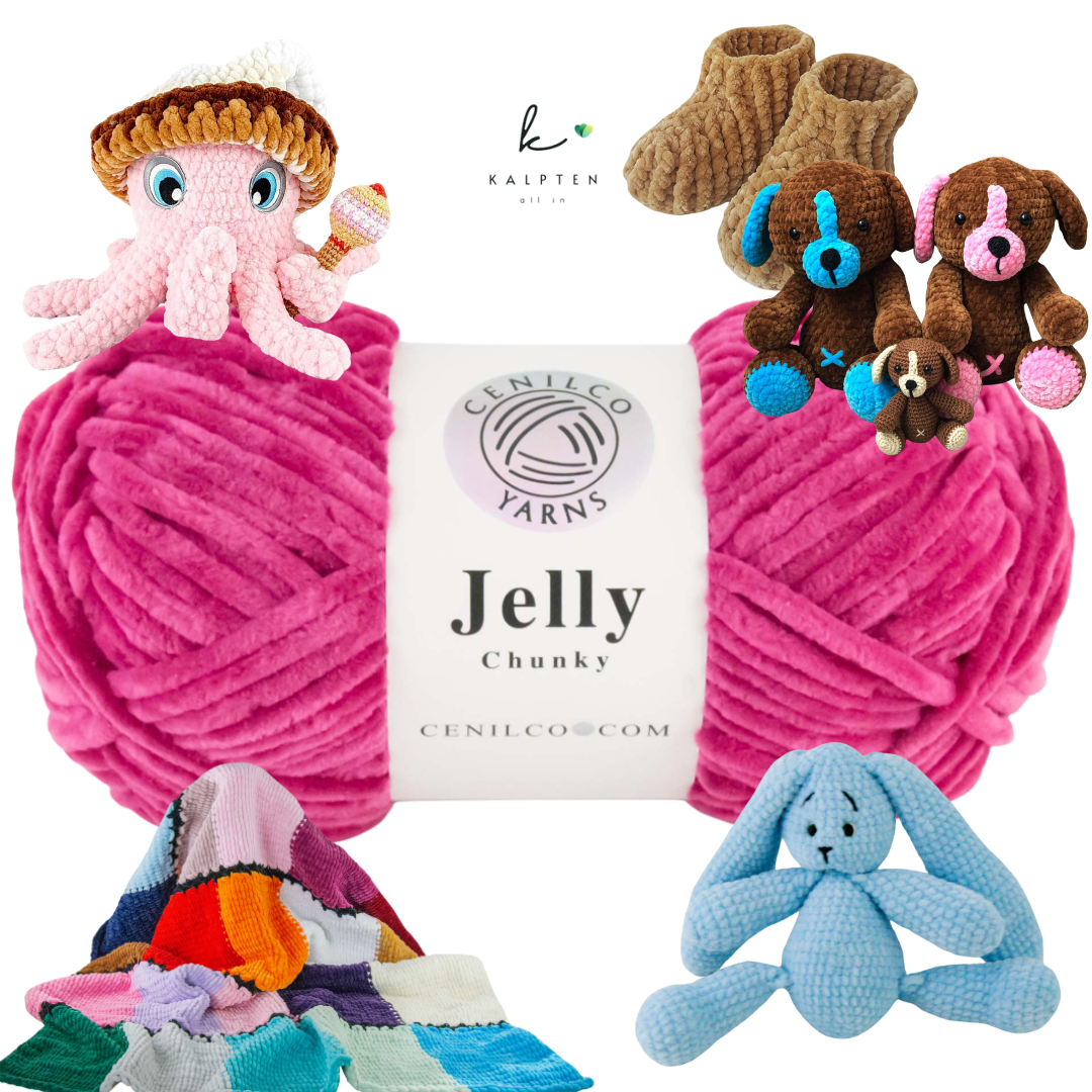 Jelly Chunky Chenille Yarn – Super Soft, Super Bulky Velvet Yarn 🧶✨: 100-40 LIGHT PINK
